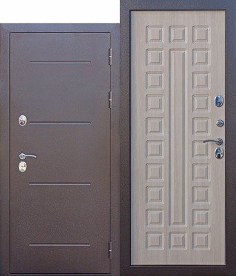 Дверь входная 11 см ISOTERMA медный антик Лиственница мокко